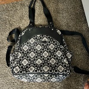 Black and grey petunia pickle bottom diaper bag